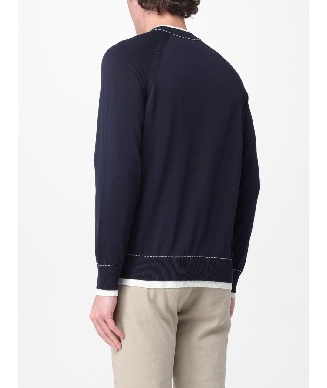 ELEVENTY Синий хлопковый джемпер / свитер, фото 2