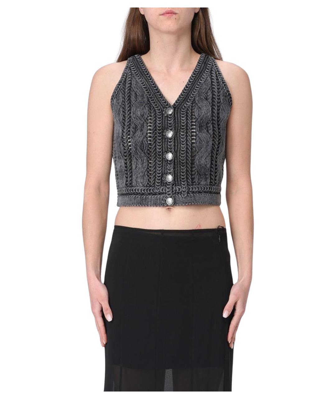 PINKO Серая хлопковая майка, фото 1