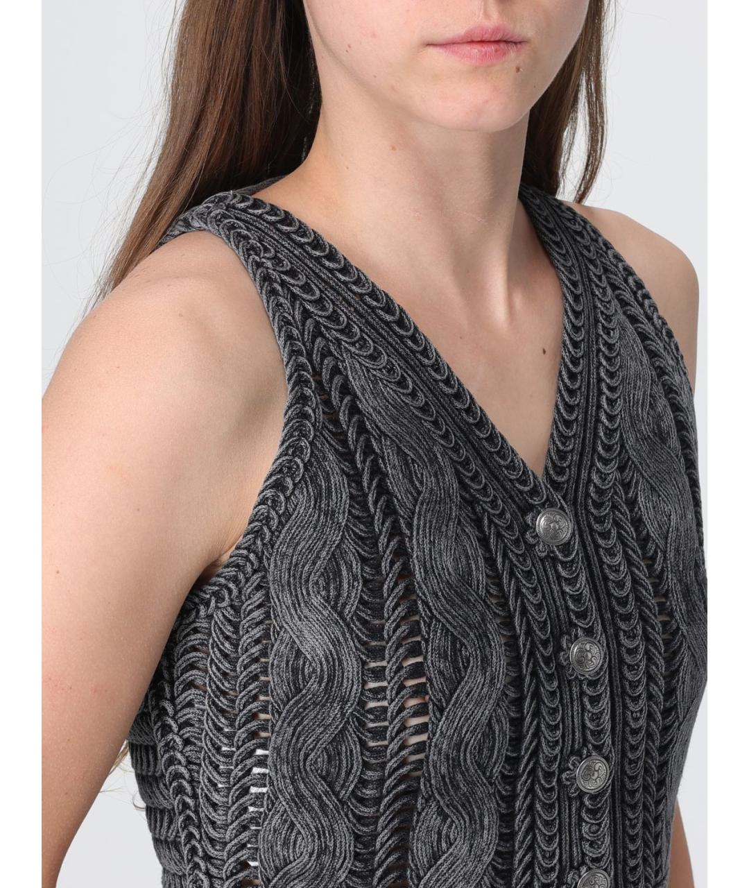 PINKO Серая хлопковая майка, фото 3