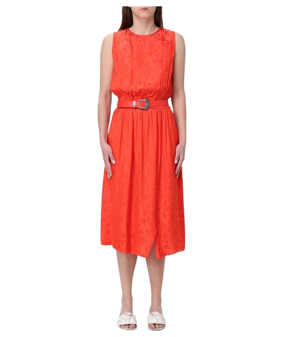 PINKO Коралловое вискозное повседневное платье, фото 1