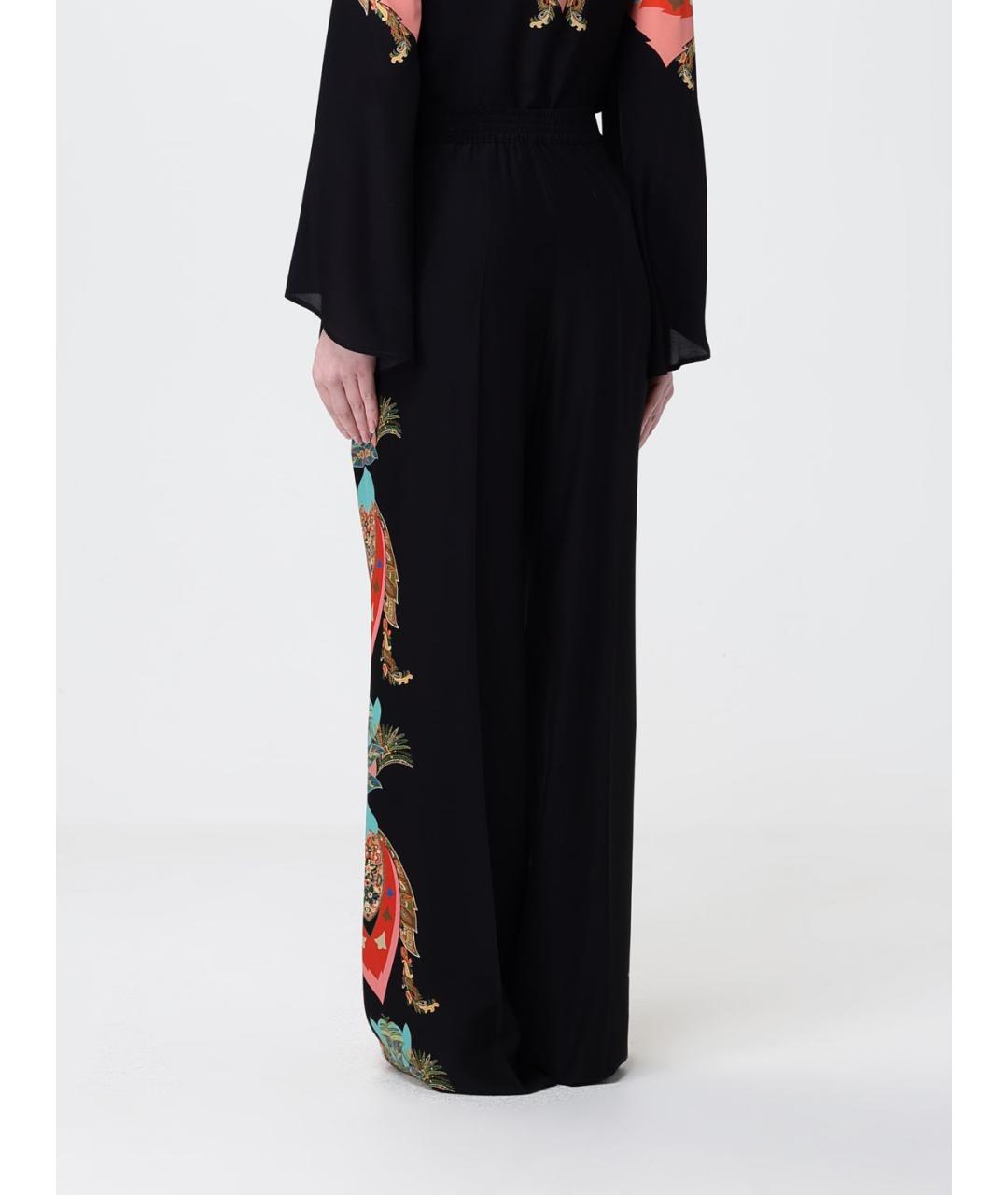 ETRO Черные шелковые прямые брюки, фото 3