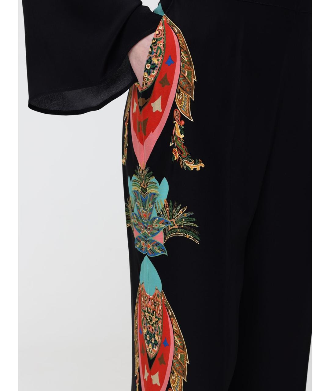 ETRO Черные шелковые прямые брюки, фото 5