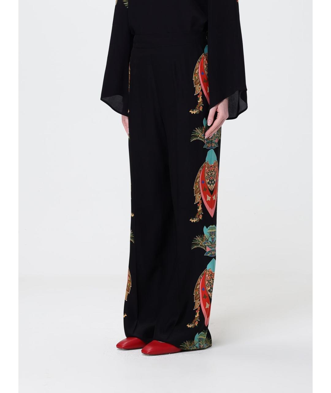 ETRO Черные шелковые прямые брюки, фото 4