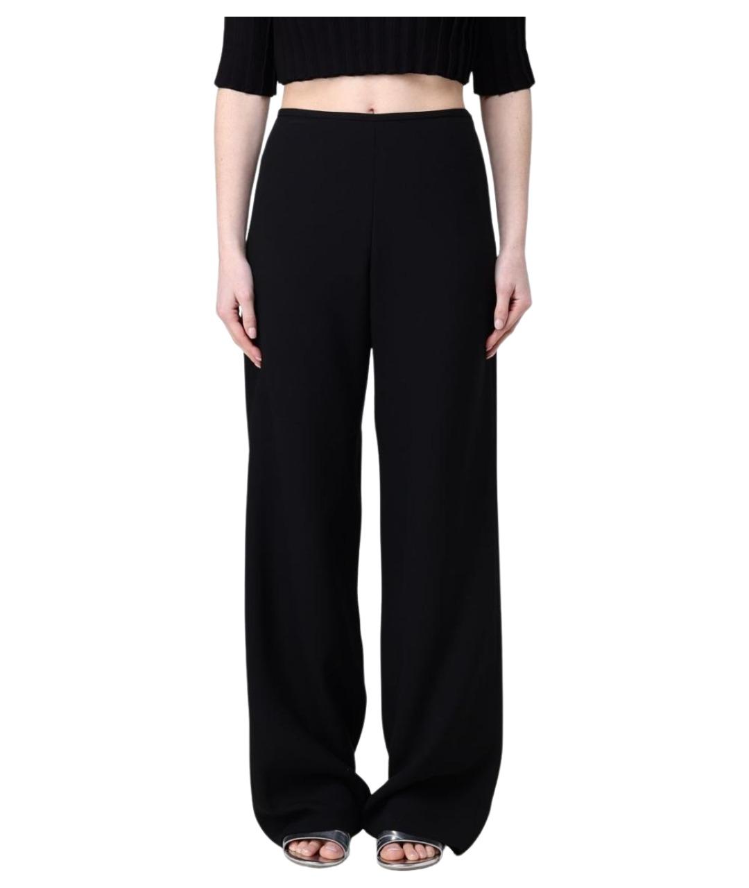 EMPORIO ARMANI Черные вискозные прямые брюки, фото 1