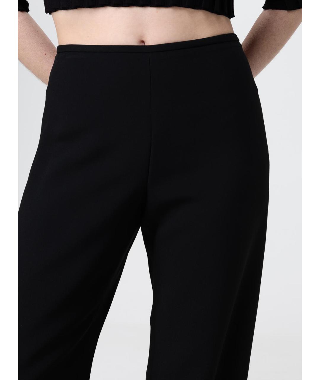 EMPORIO ARMANI Черные вискозные прямые брюки, фото 3