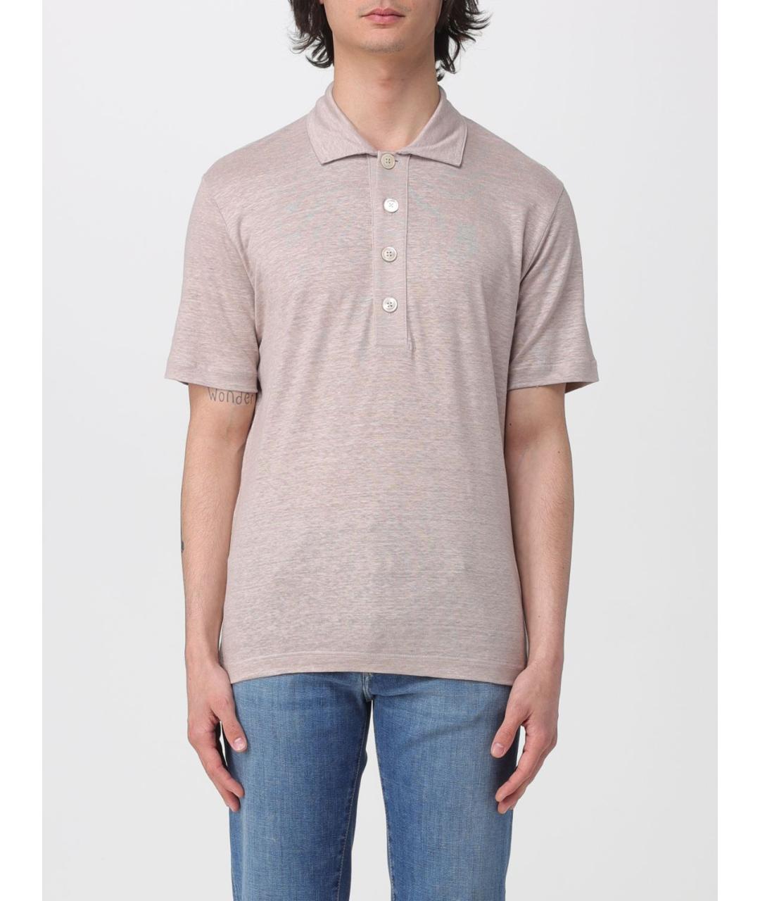 ELEVENTY Бежевое поло с коротким рукавом, фото 4