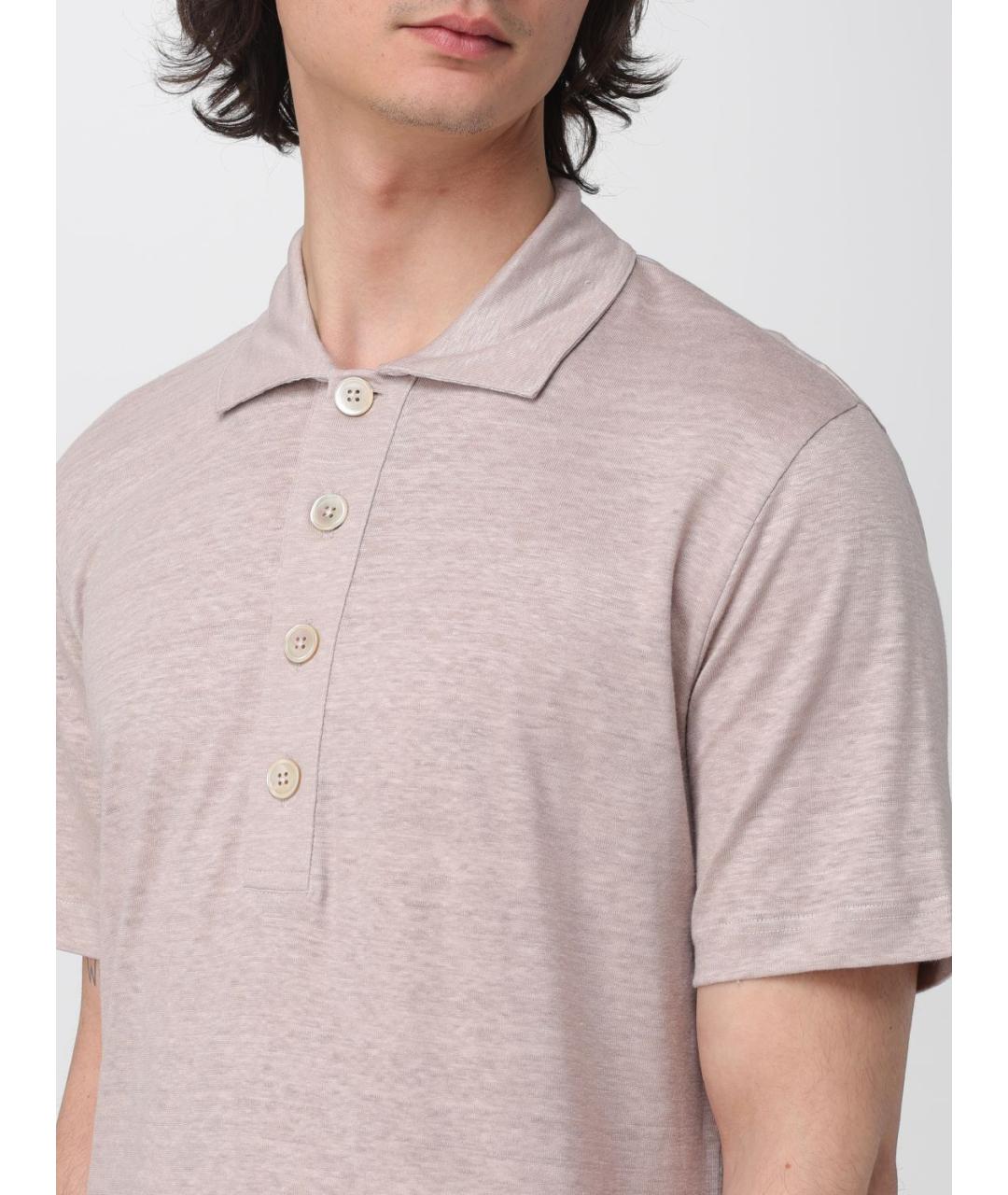 ELEVENTY Бежевое поло с коротким рукавом, фото 3