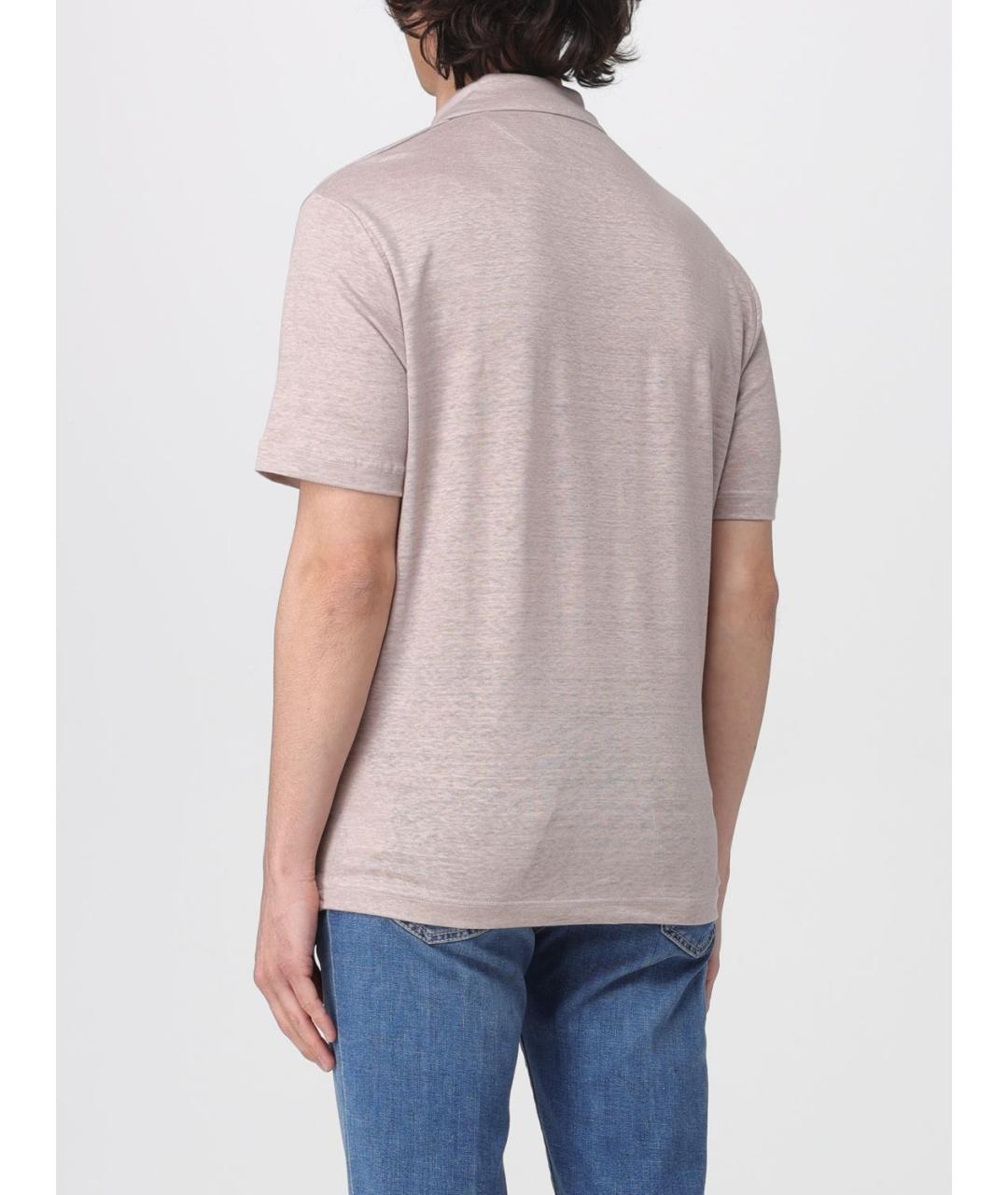 ELEVENTY Бежевое поло с коротким рукавом, фото 2