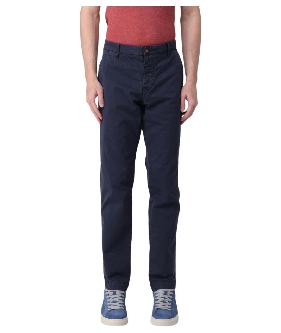 BLAUER Темно-синие хлопковые брюки чинос, фото 1