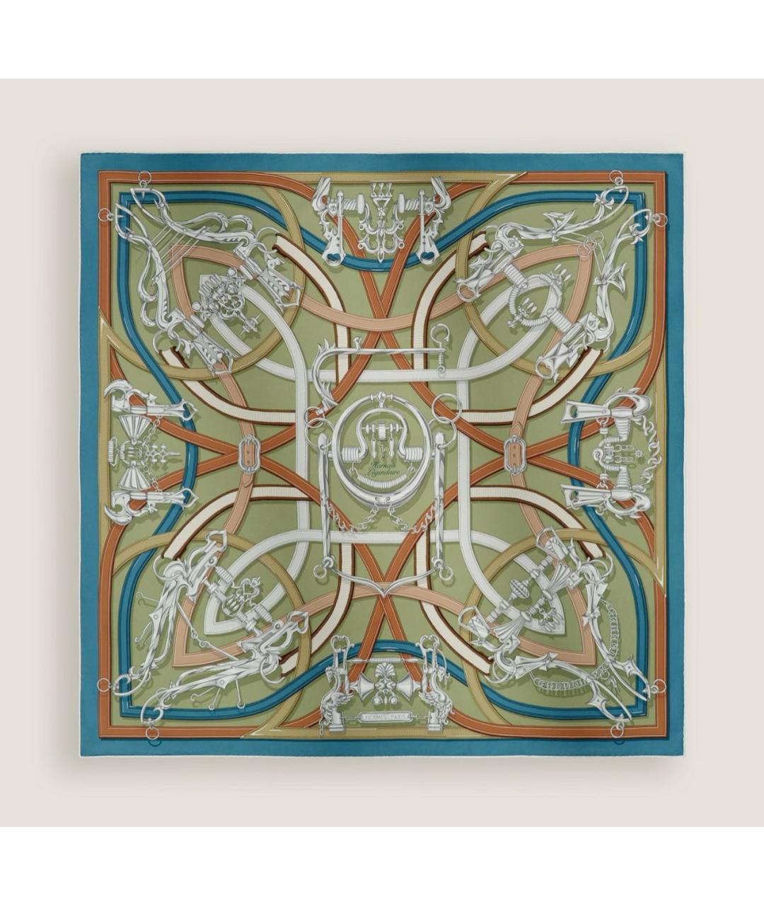 HERMES Мульти шелковый платок, фото 6