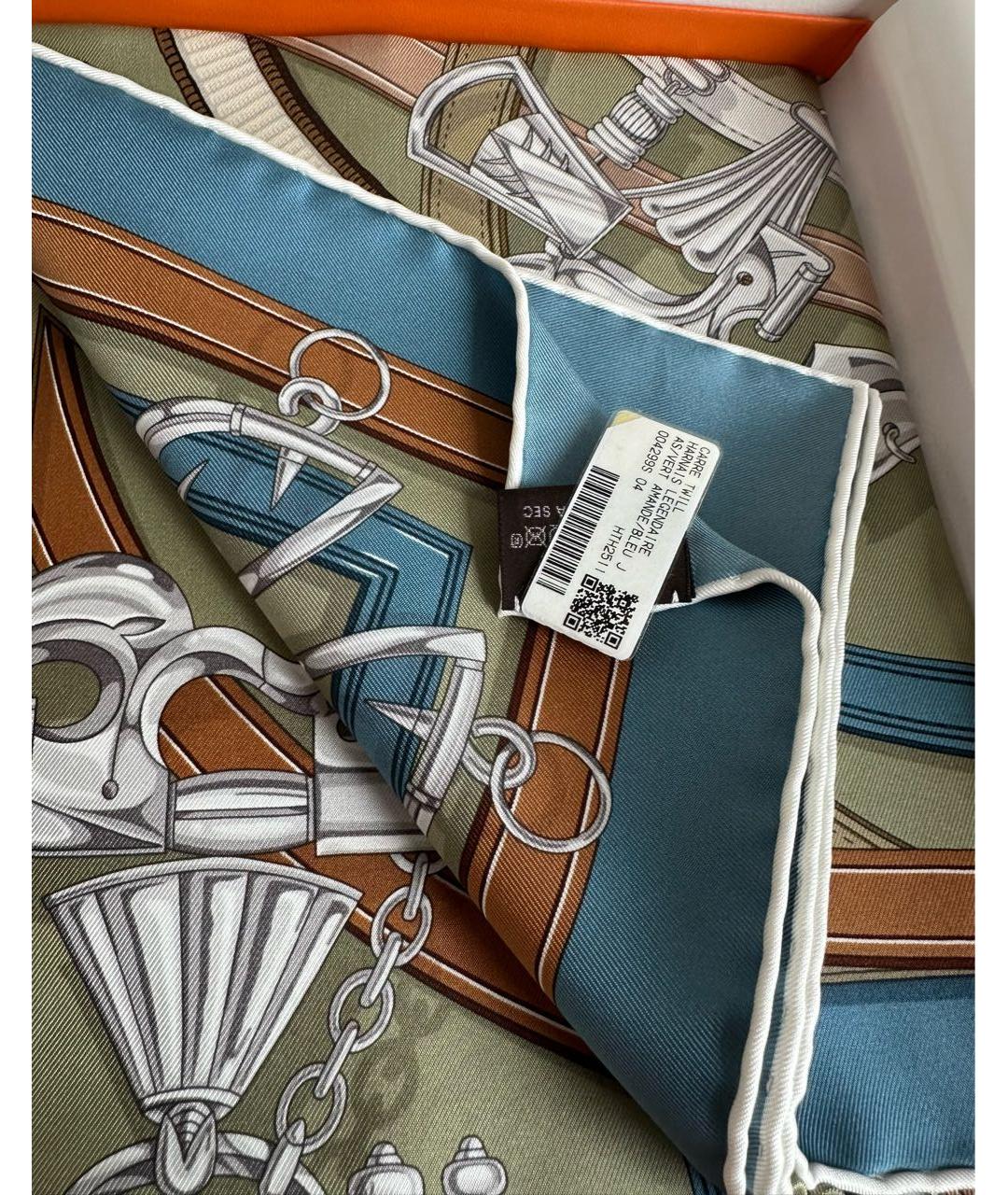 HERMES Мульти шелковый платок, фото 5