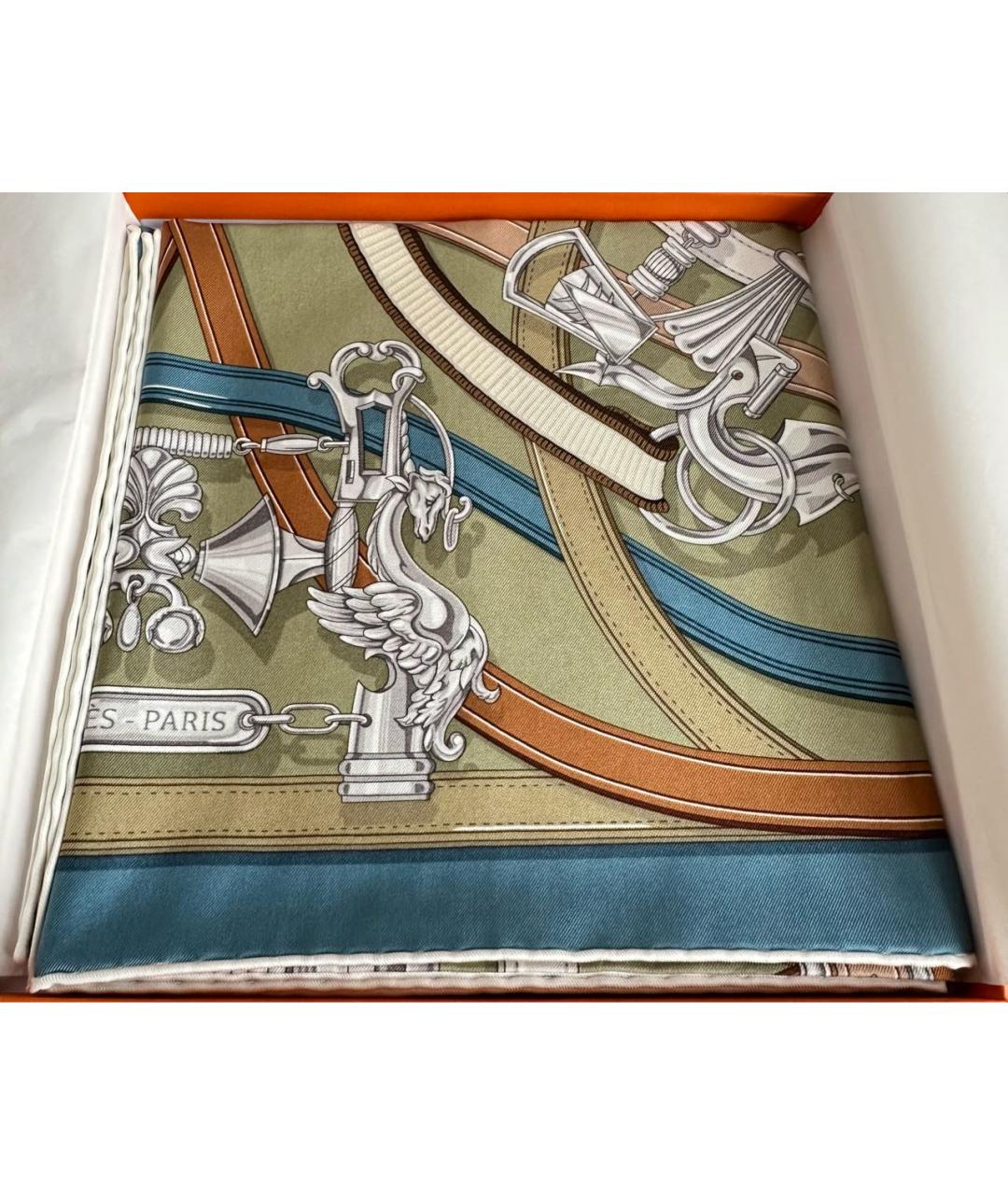 HERMES Мульти шелковый платок, фото 4