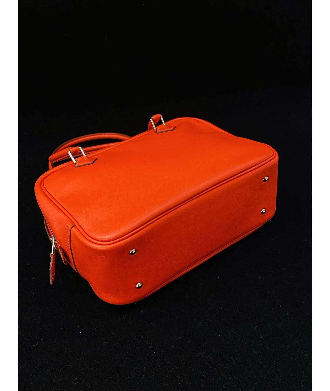 HERMES Оранжевая кожаная сумка тоут, фото 6