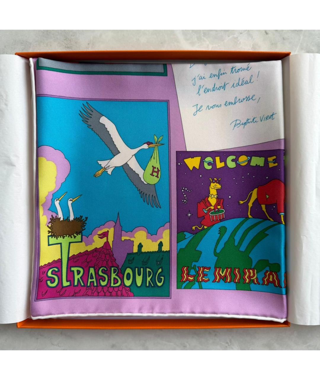 HERMES Мульти шелковый платок, фото 4