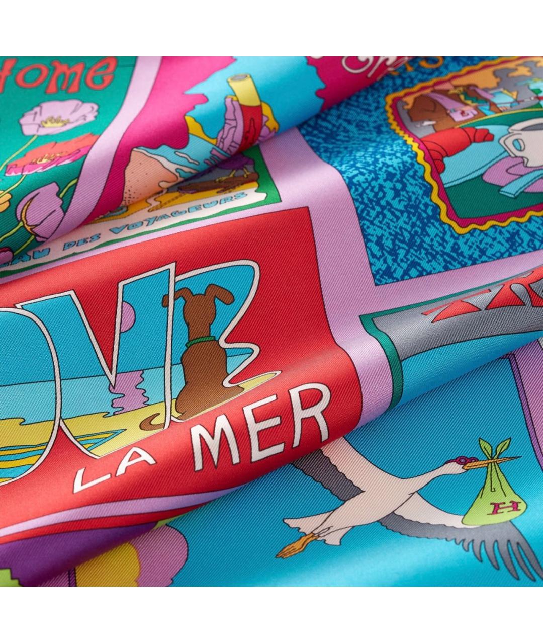 HERMES Мульти шелковый платок, фото 2