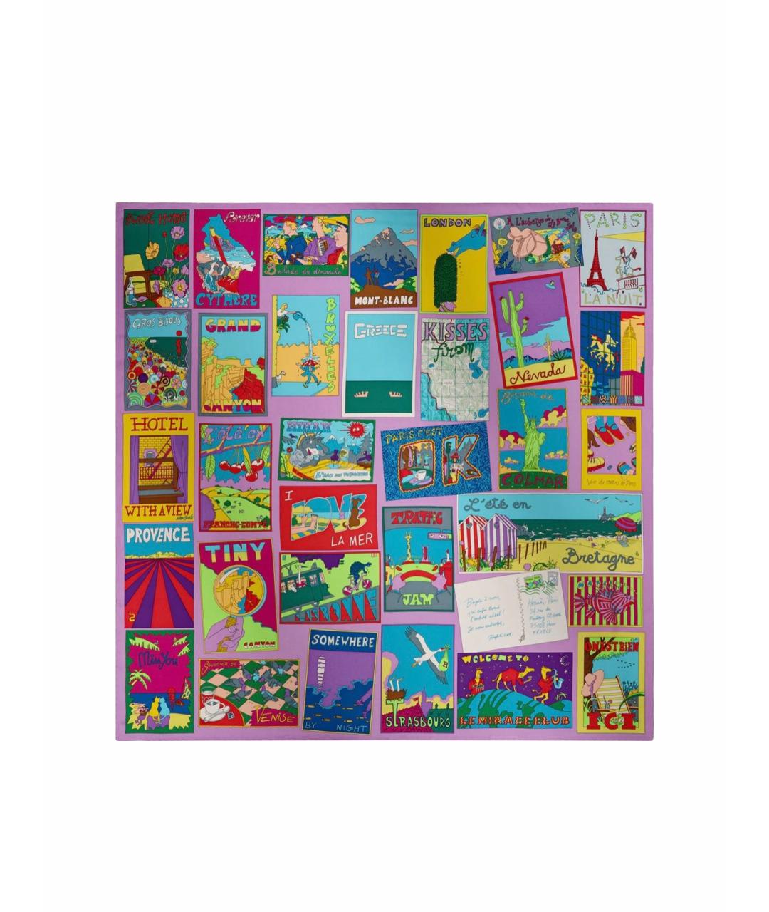 HERMES Мульти шелковый платок, фото 1