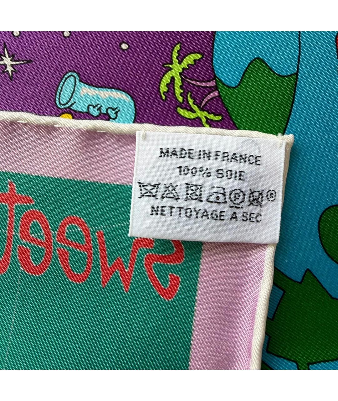 HERMES Мульти шелковый платок, фото 5