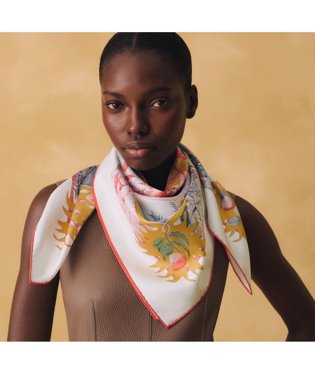 HERMES Мульти шелковый платок, фото 4