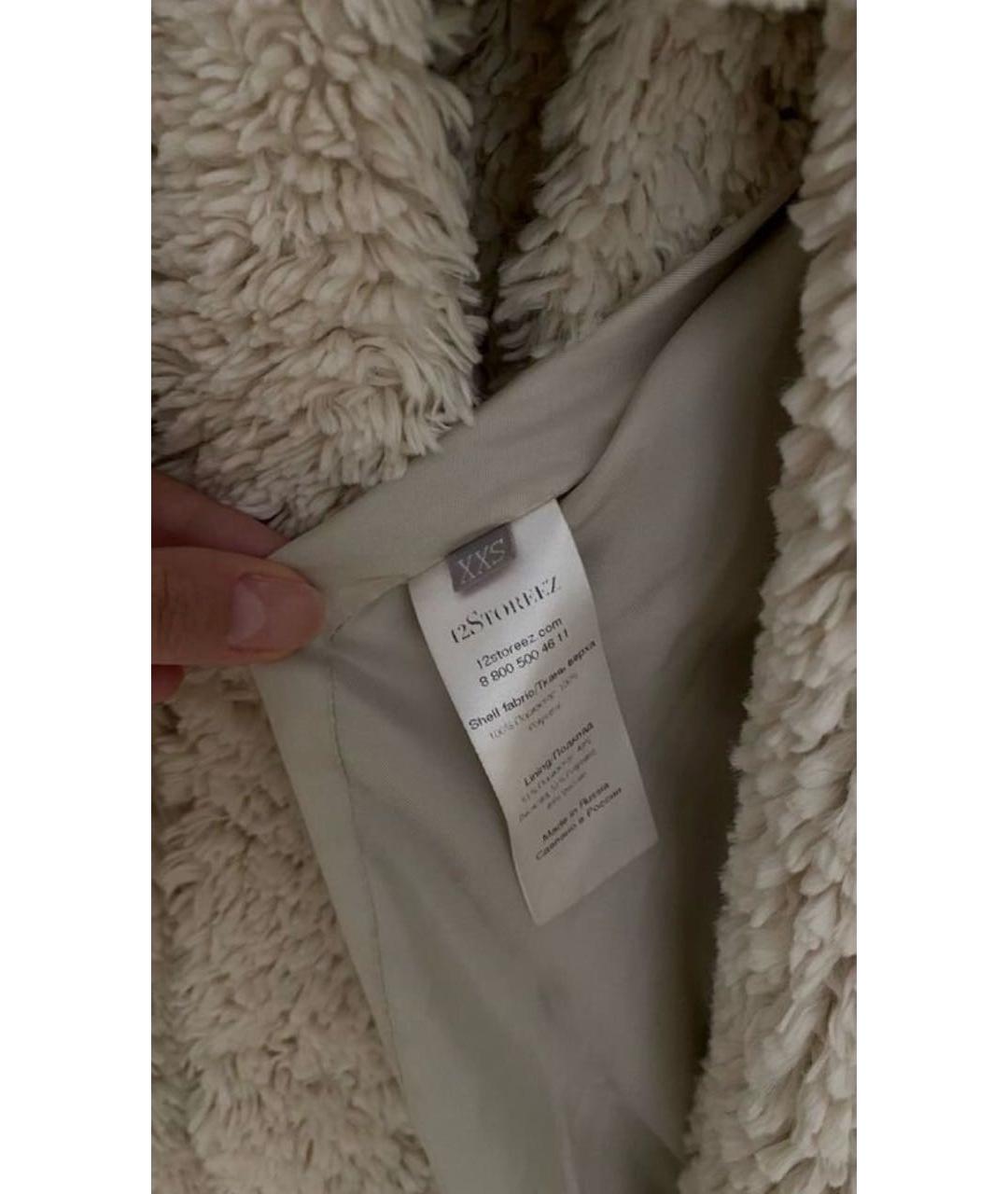 12 STOREEZ Белая полиэстеровая шуба, фото 3