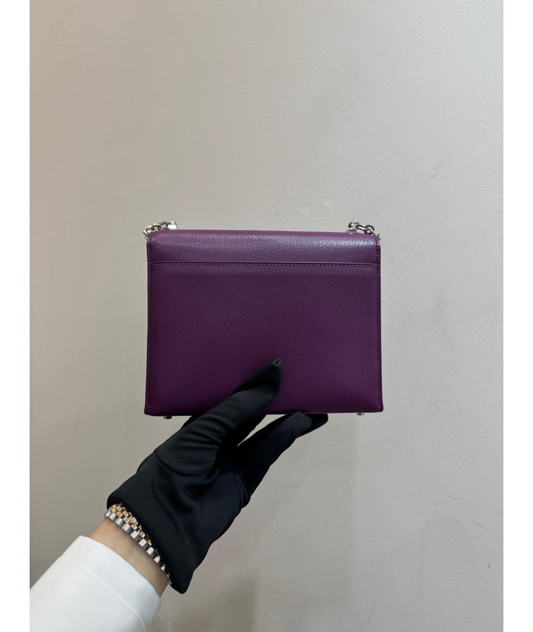 HERMES Фиолетовая кожаная сумка через плечо, фото 3