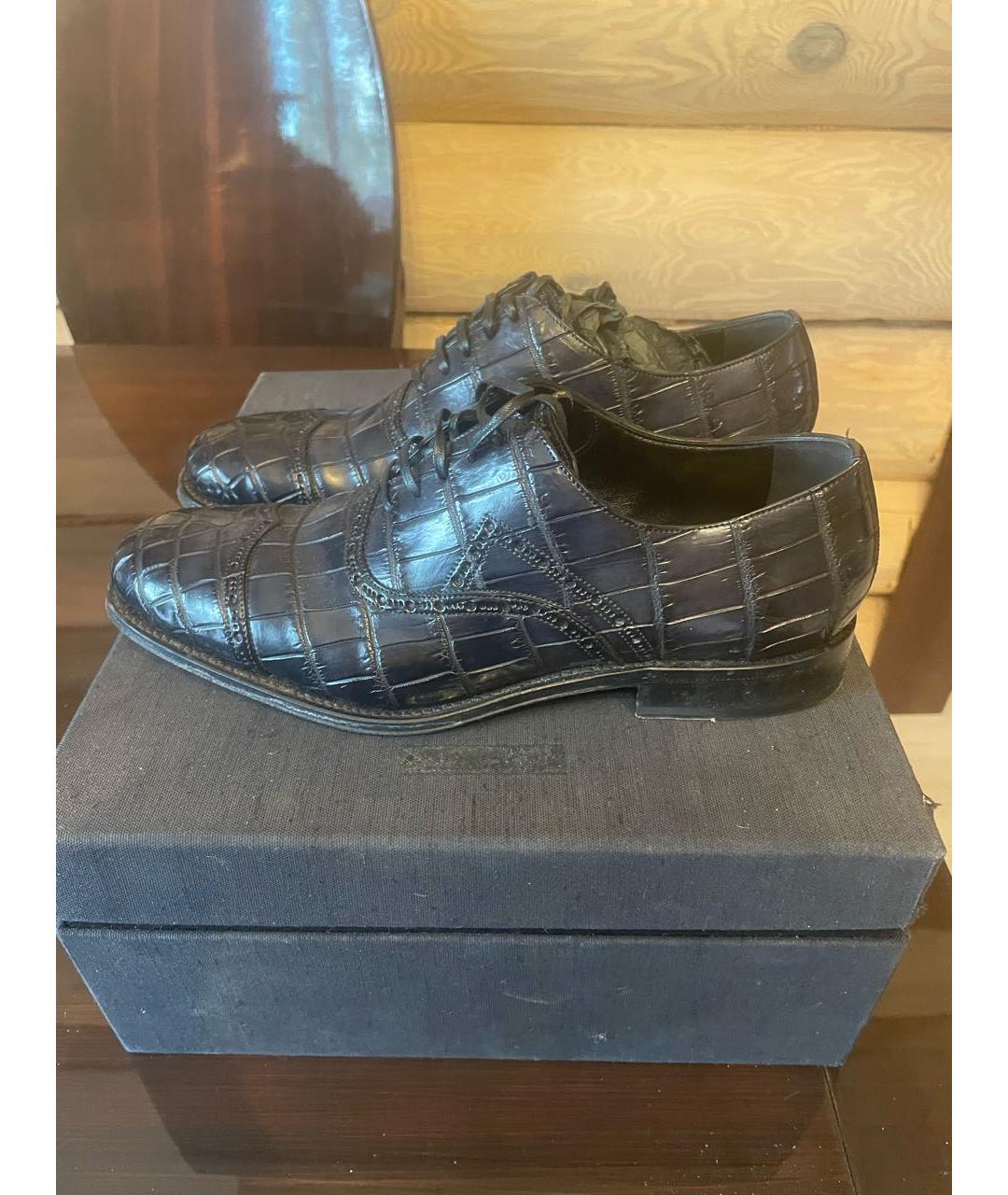 DOLCE&GABBANA Черные туфли из экзотической кожи, фото 3