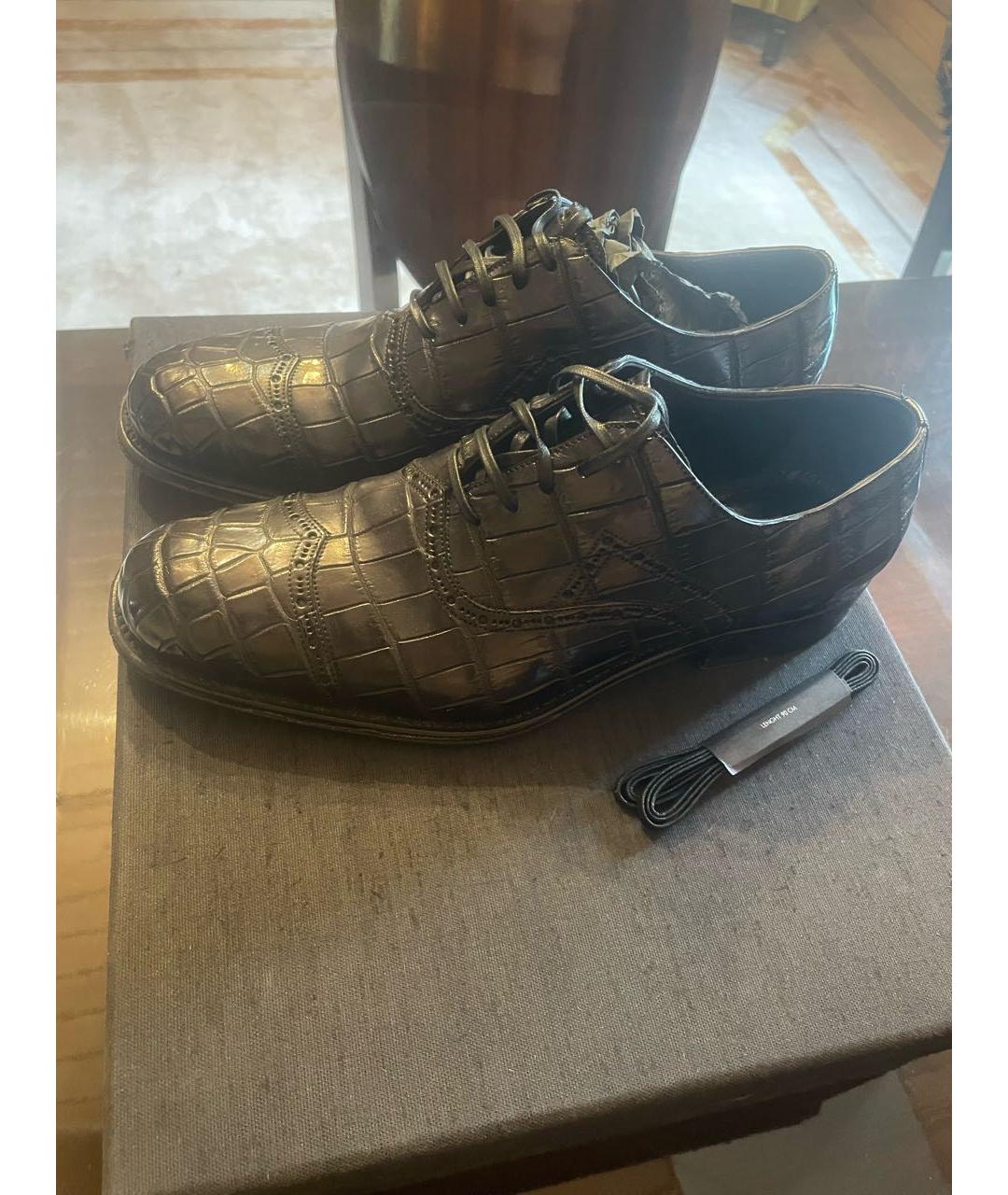 DOLCE&GABBANA Черные туфли из экзотической кожи, фото 6