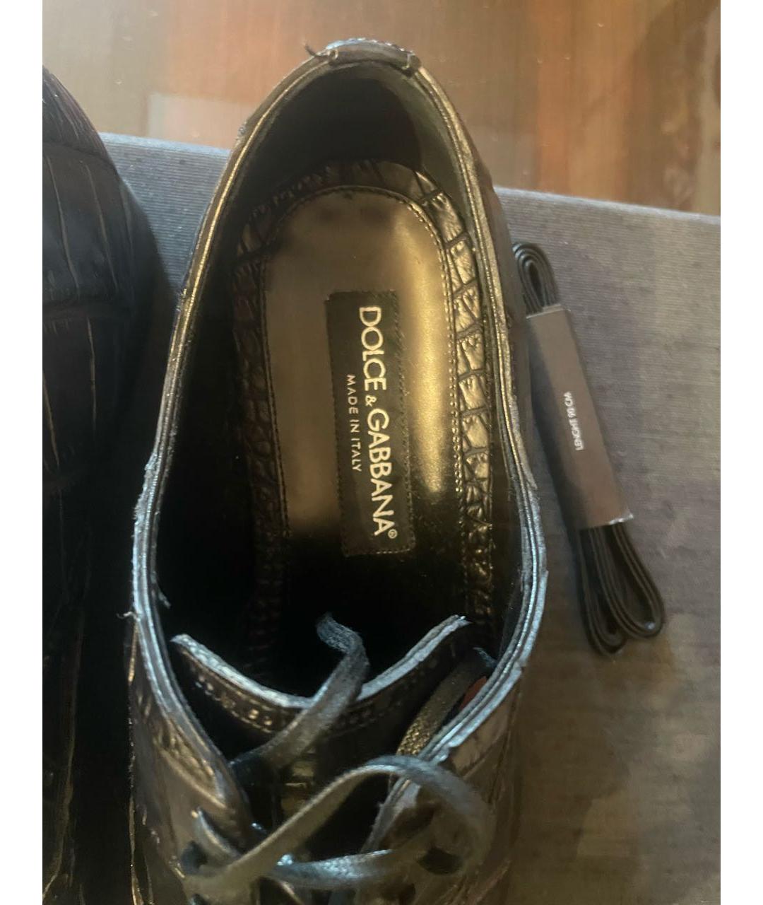 DOLCE&GABBANA Черные туфли из экзотической кожи, фото 4