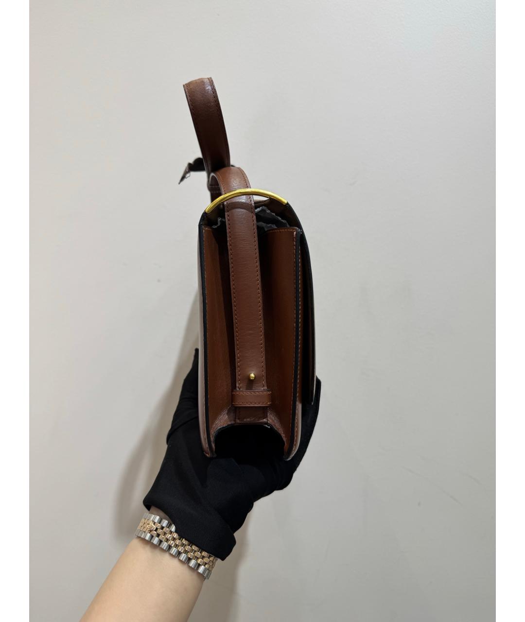 HERMES Коричневая кожаная сумка через плечо, фото 5