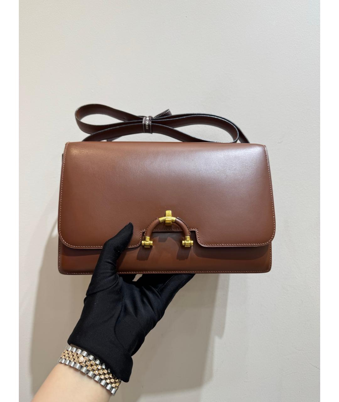 HERMES Коричневая кожаная сумка через плечо, фото 2