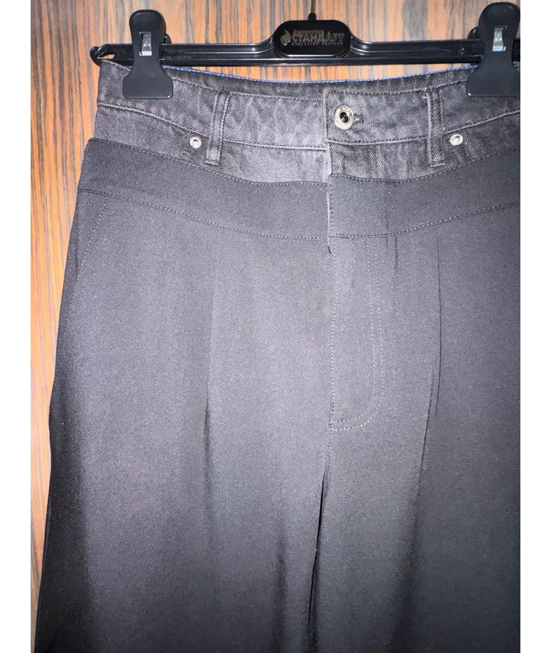 KARL LAGERFELD Черные полиэстеровые прямые брюки, фото 3