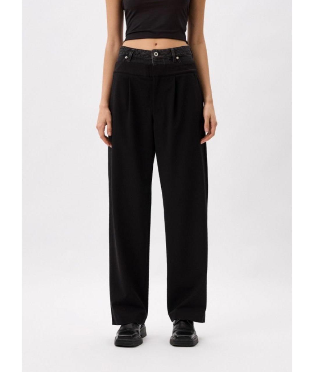 KARL LAGERFELD Черные полиэстеровые прямые брюки, фото 9