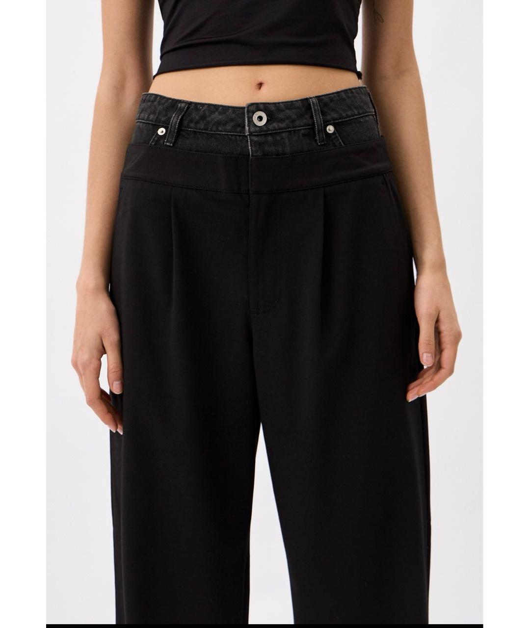 KARL LAGERFELD Черные полиэстеровые прямые брюки, фото 8