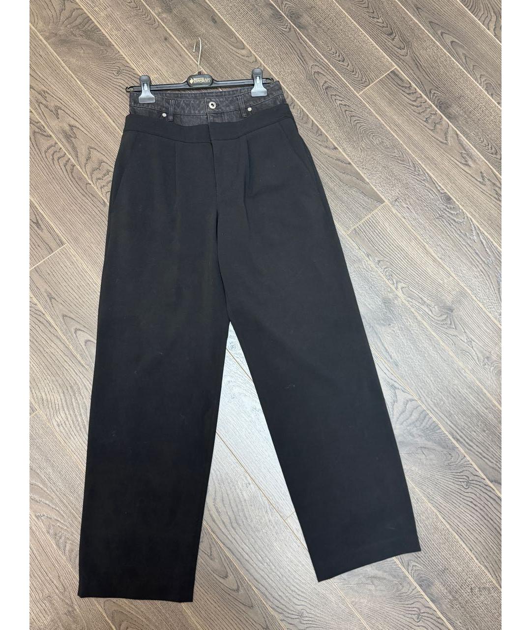 KARL LAGERFELD Черные полиэстеровые прямые брюки, фото 2