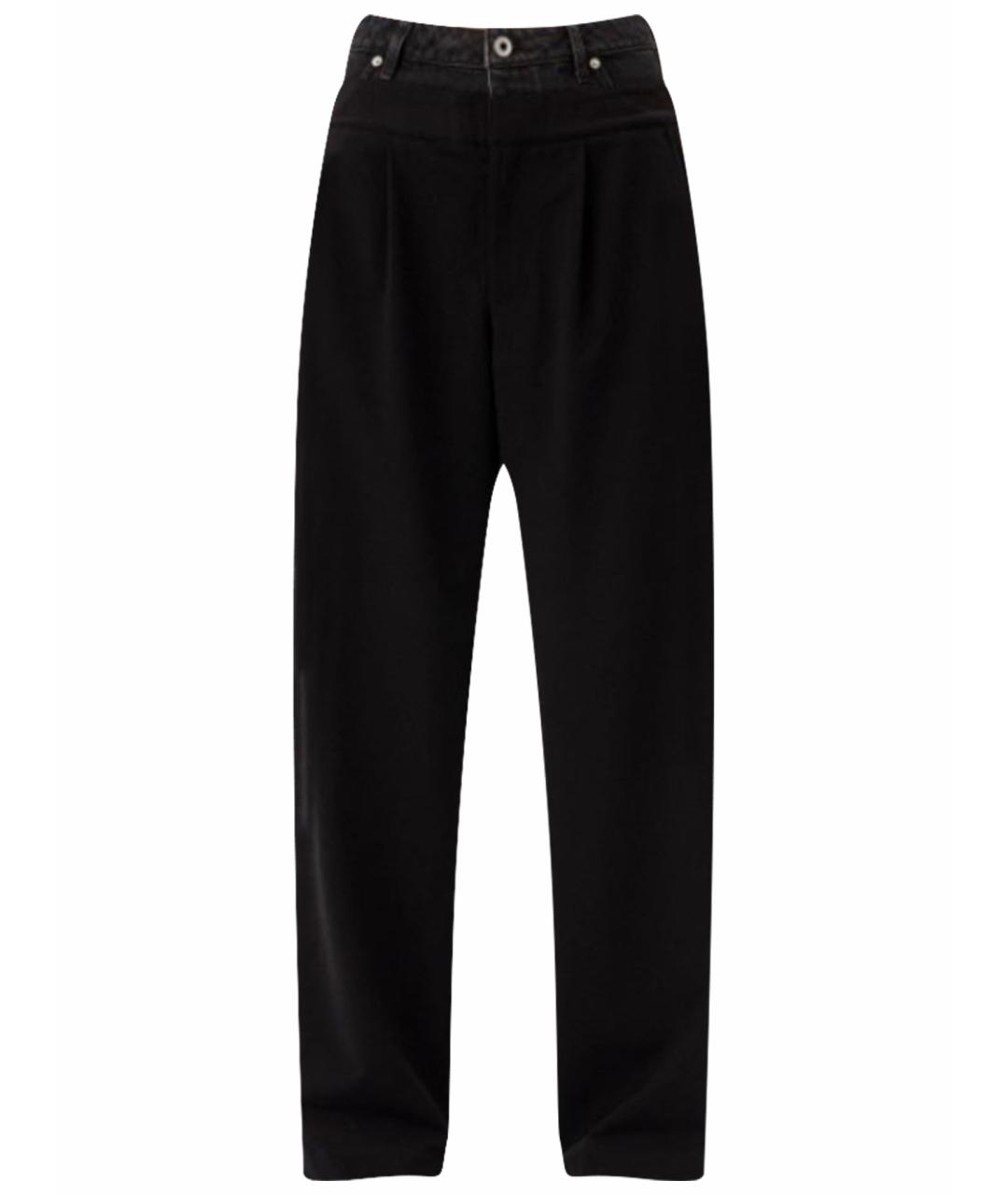 KARL LAGERFELD Черные полиэстеровые прямые брюки, фото 1