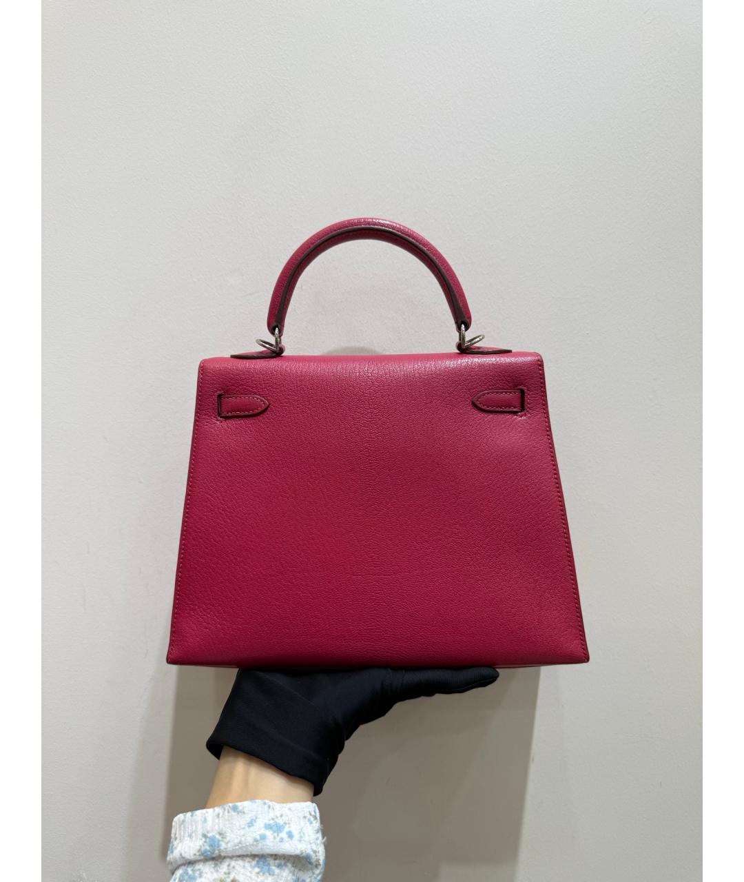 HERMES Розовая кожаная сумка тоут, фото 4