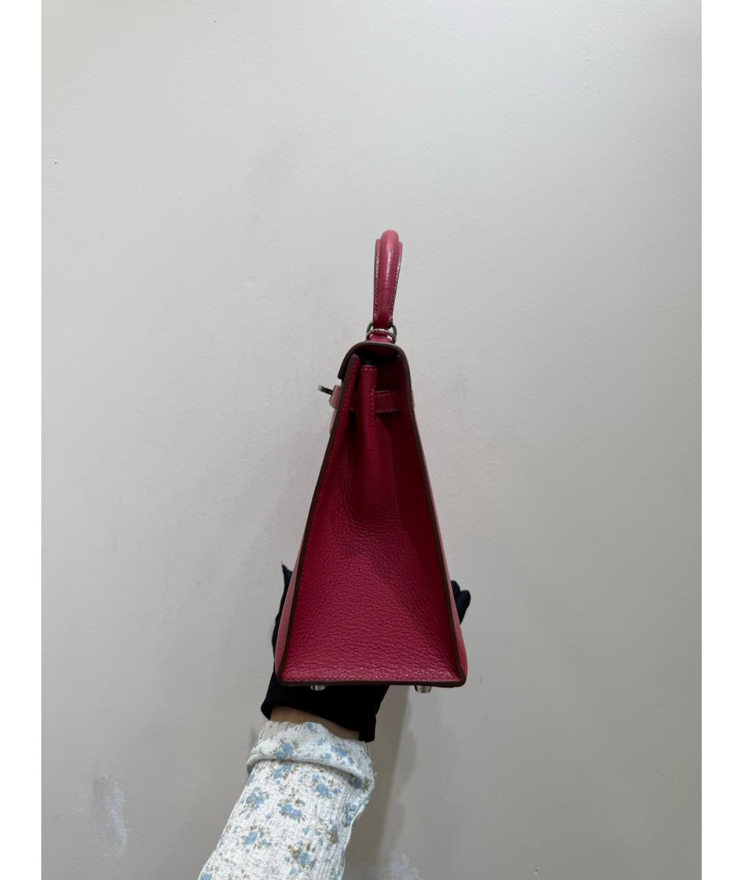 HERMES Розовая кожаная сумка тоут, фото 5