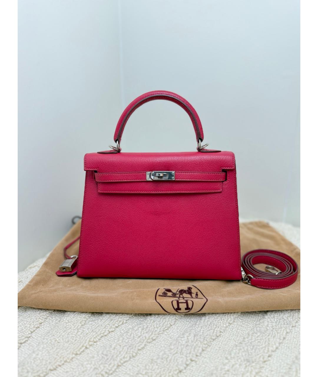 HERMES Розовая кожаная сумка тоут, фото 2