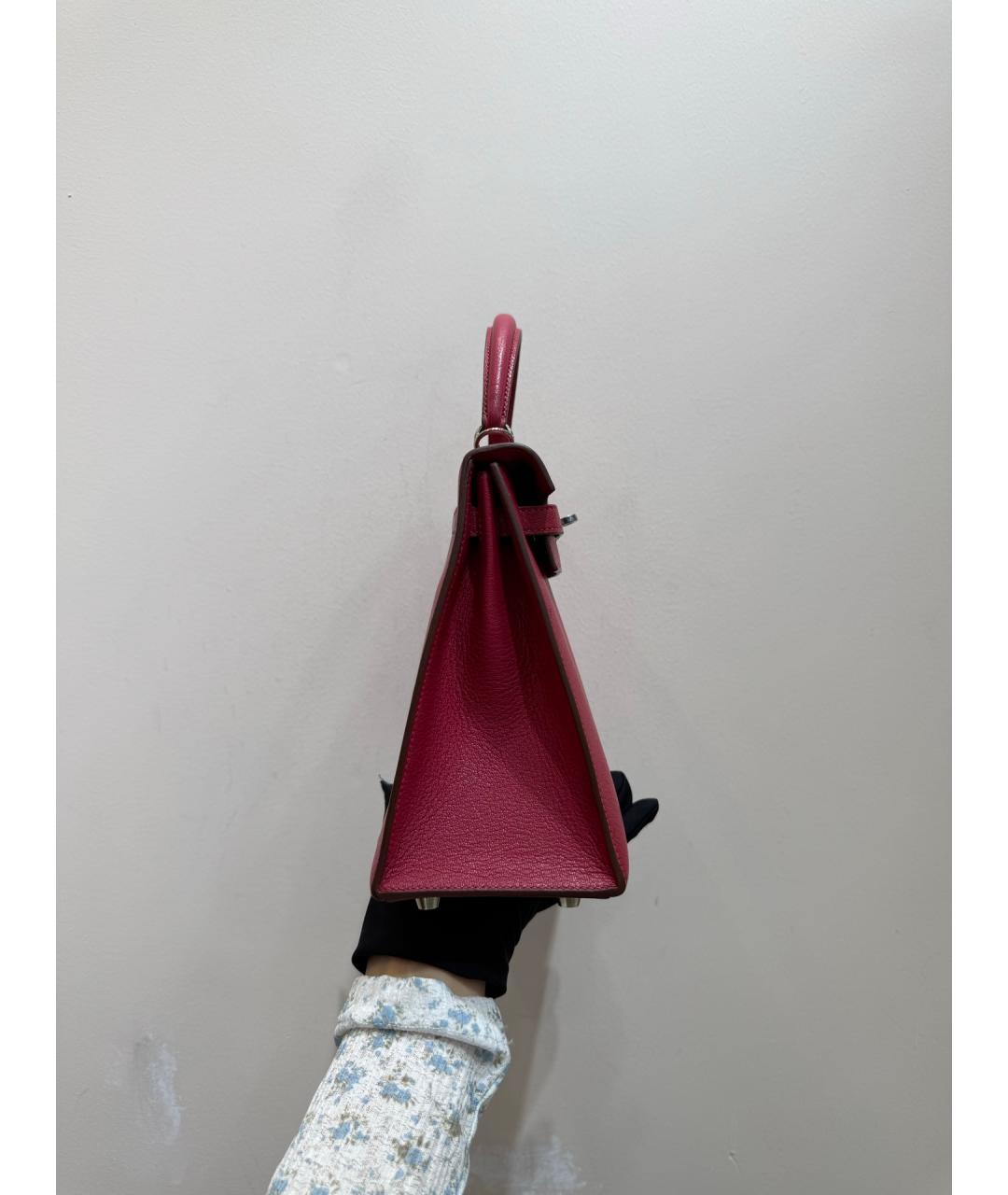 HERMES Розовая кожаная сумка тоут, фото 6