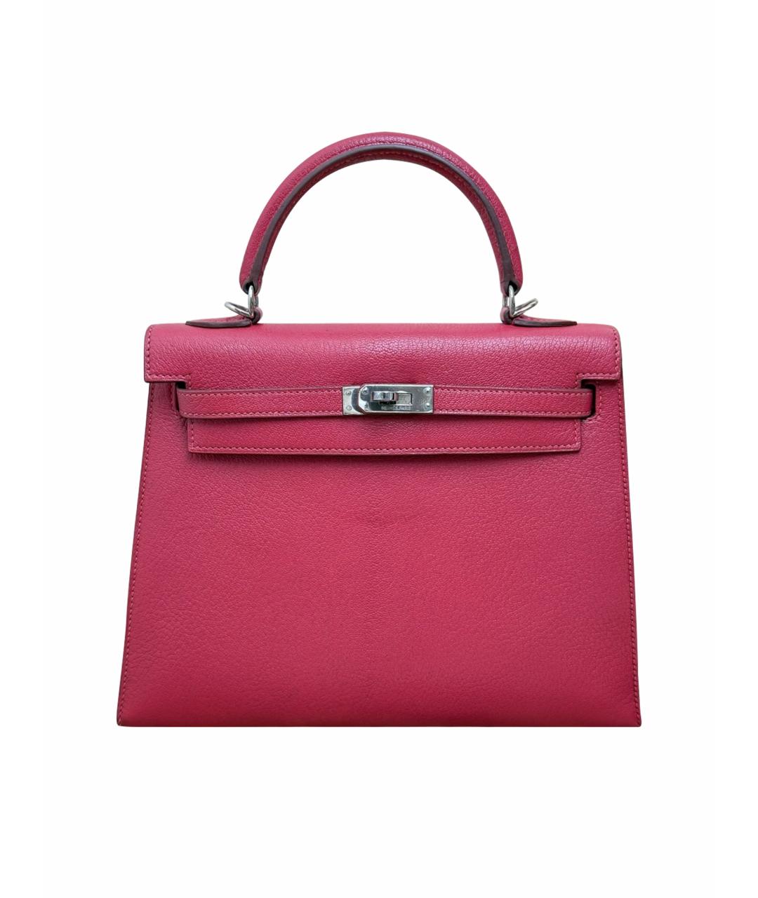 HERMES Розовая кожаная сумка тоут, фото 11