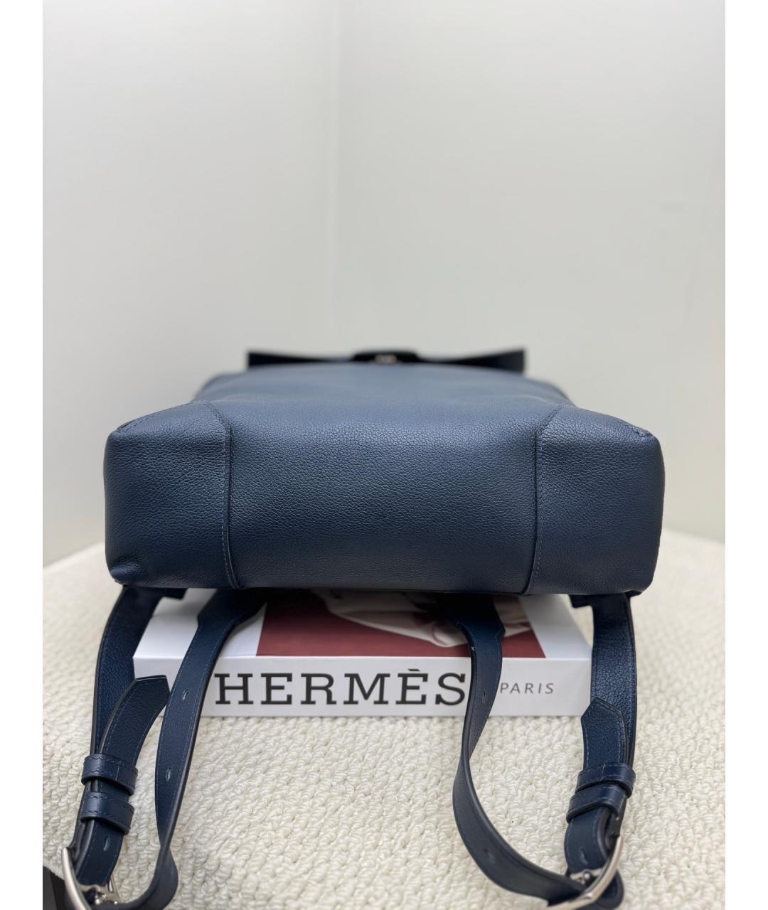 HERMES Синий кожаный рюкзак, фото 3
