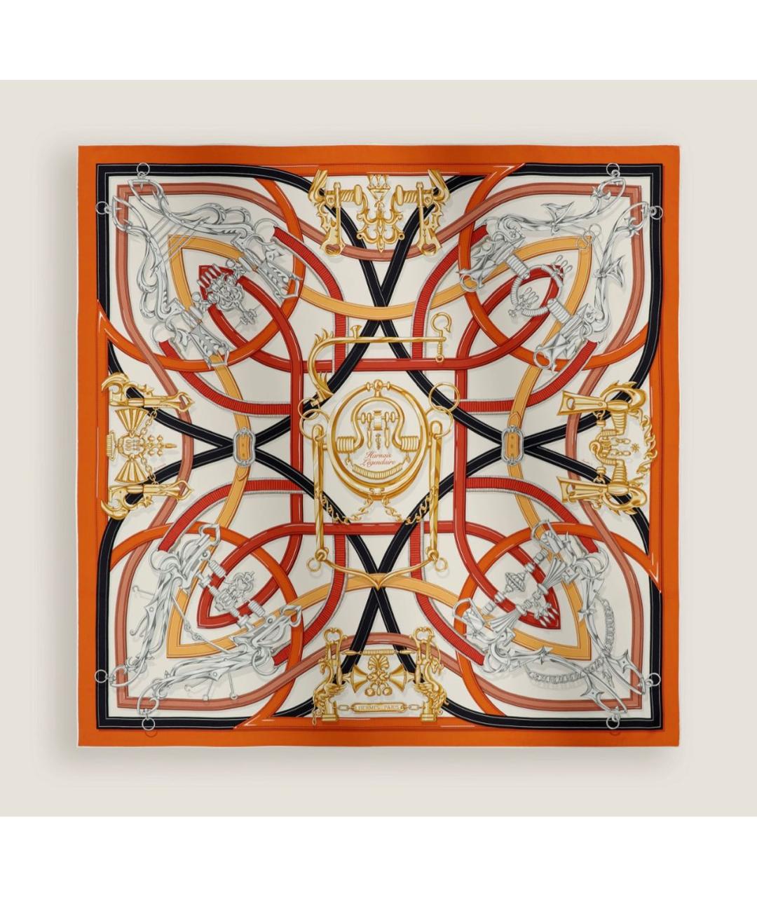 HERMES Мульти шелковый платок, фото 6