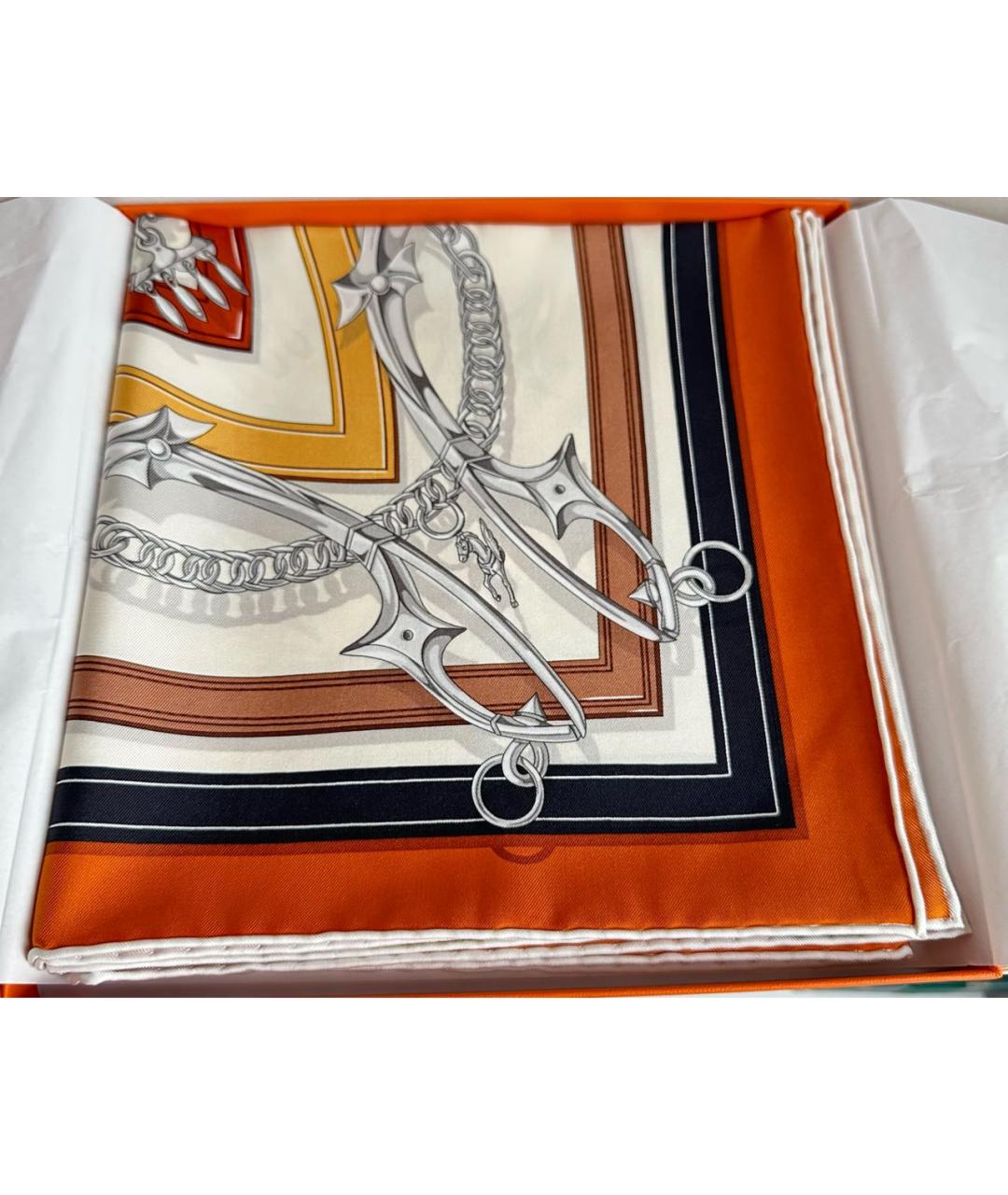 HERMES Мульти шелковый платок, фото 4