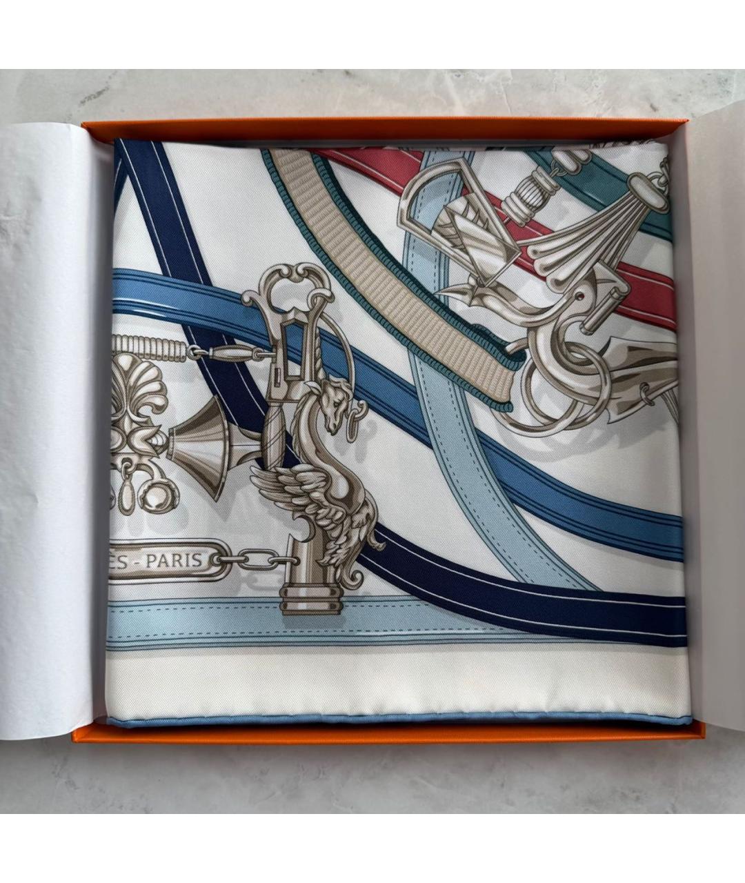 HERMES Мульти шелковый платок, фото 4