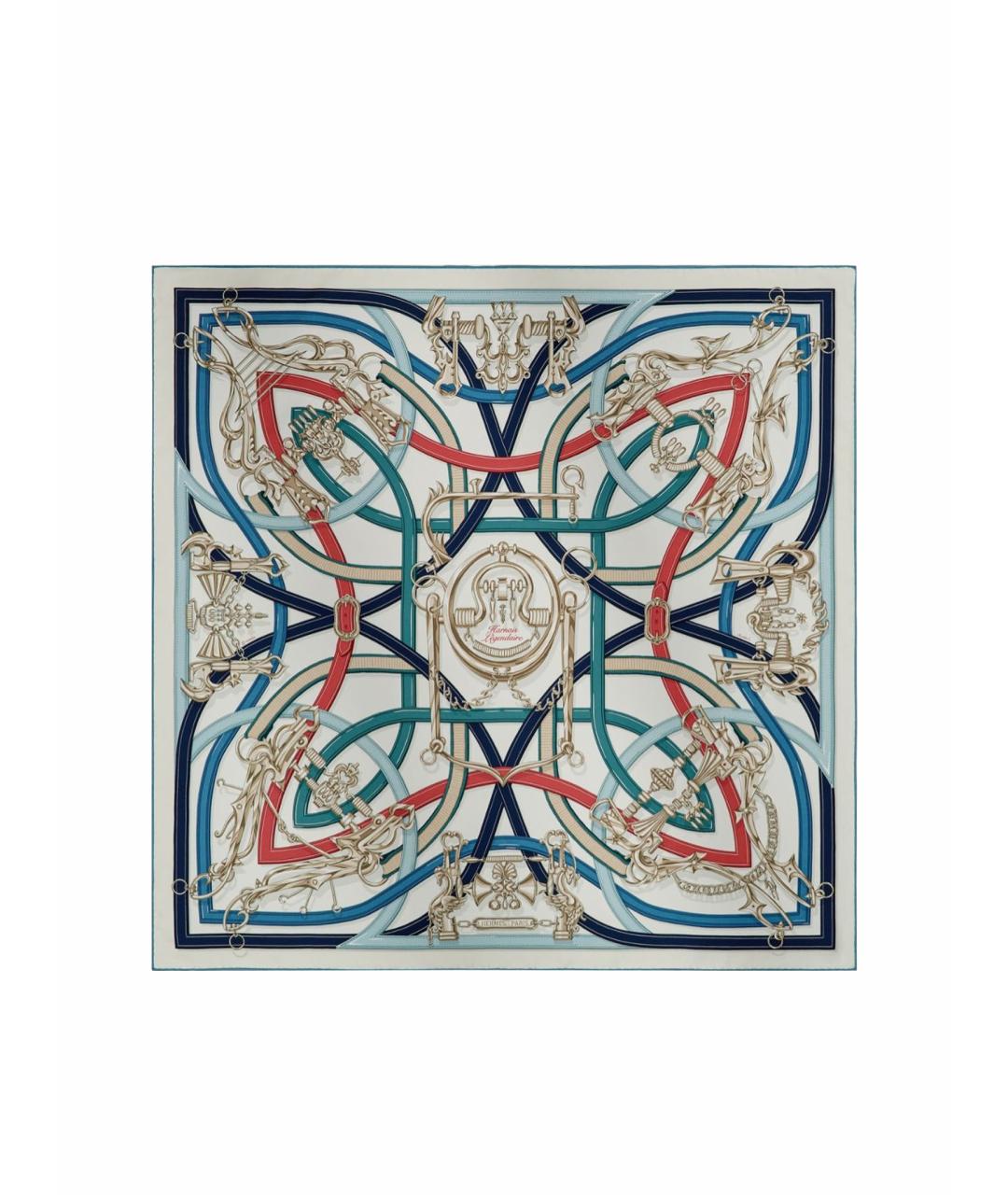 HERMES Мульти шелковый платок, фото 1