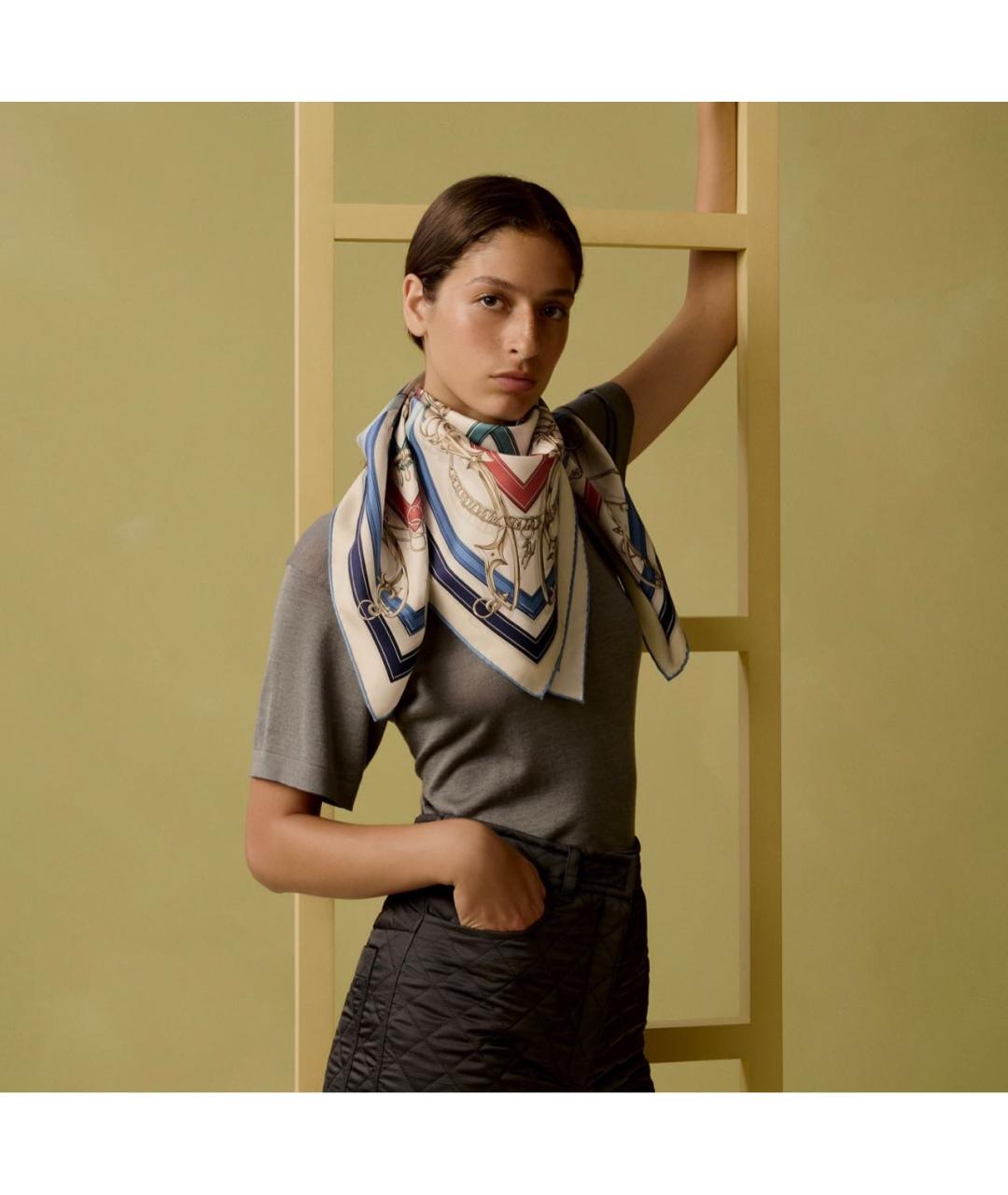 HERMES Мульти шелковый платок, фото 3