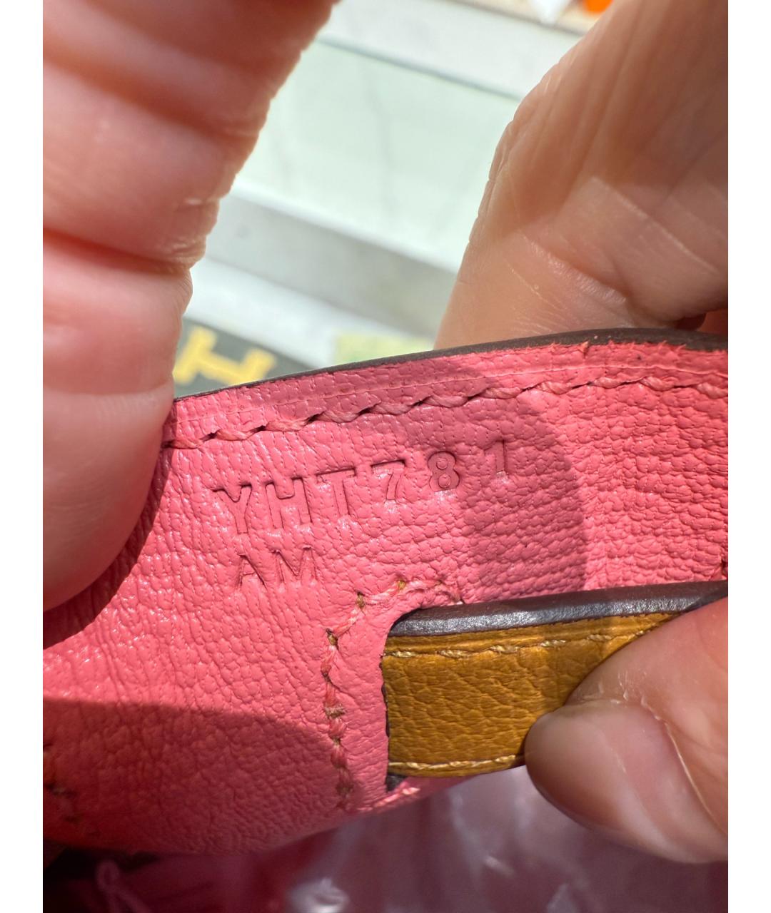 HERMES Хаки кожаная сумка тоут, фото 3