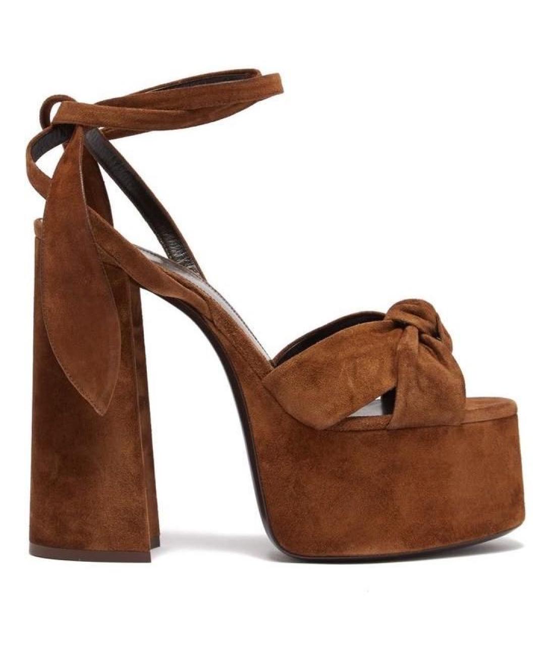 SAINT LAURENT Коричневые сандалии, фото 3