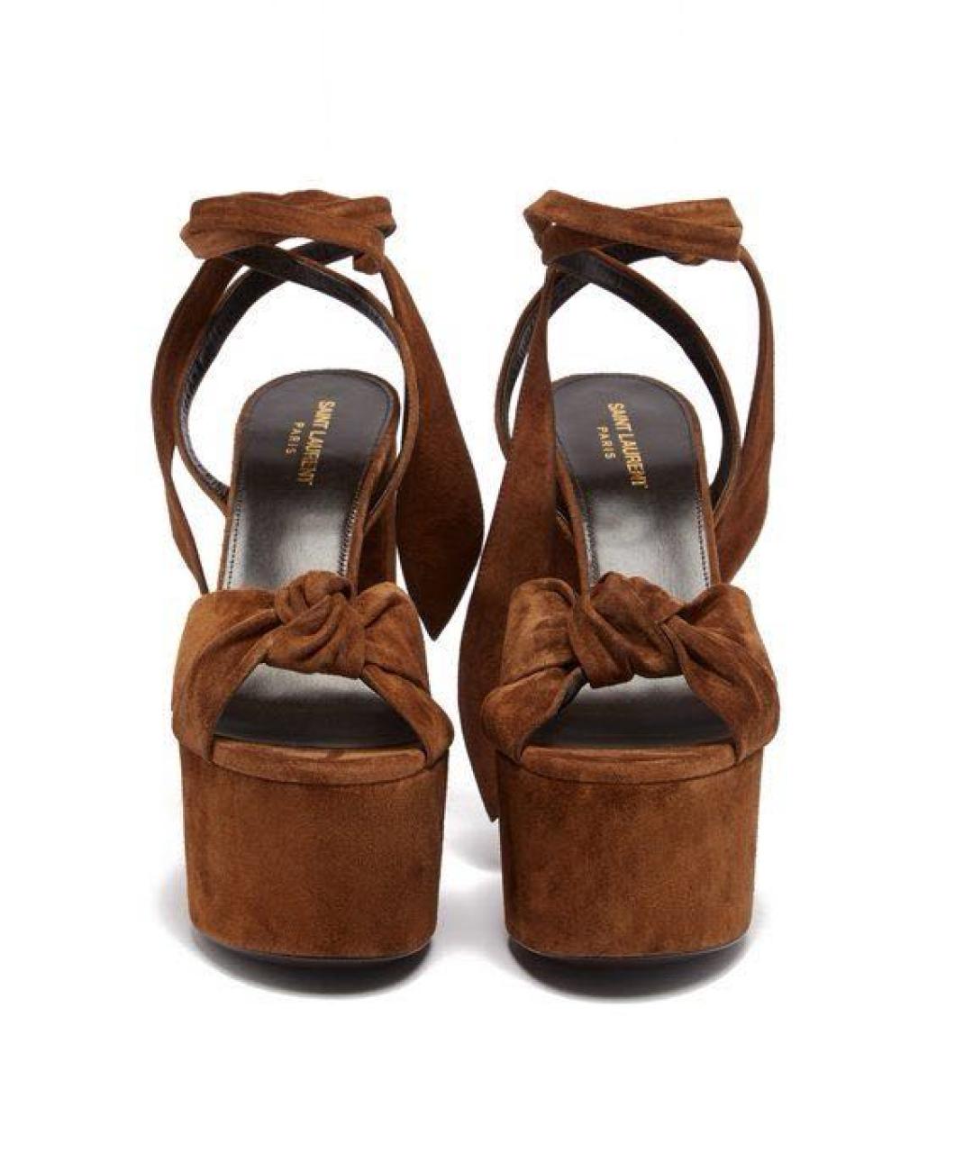 SAINT LAURENT Коричневые сандалии, фото 2