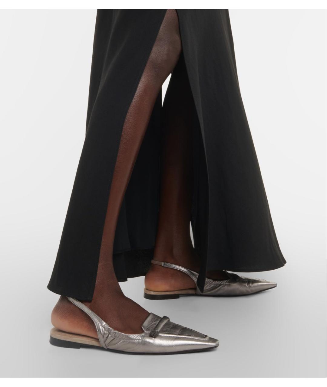 BRUNELLO CUCINELLI Серебряные кожаные мюли, фото 4