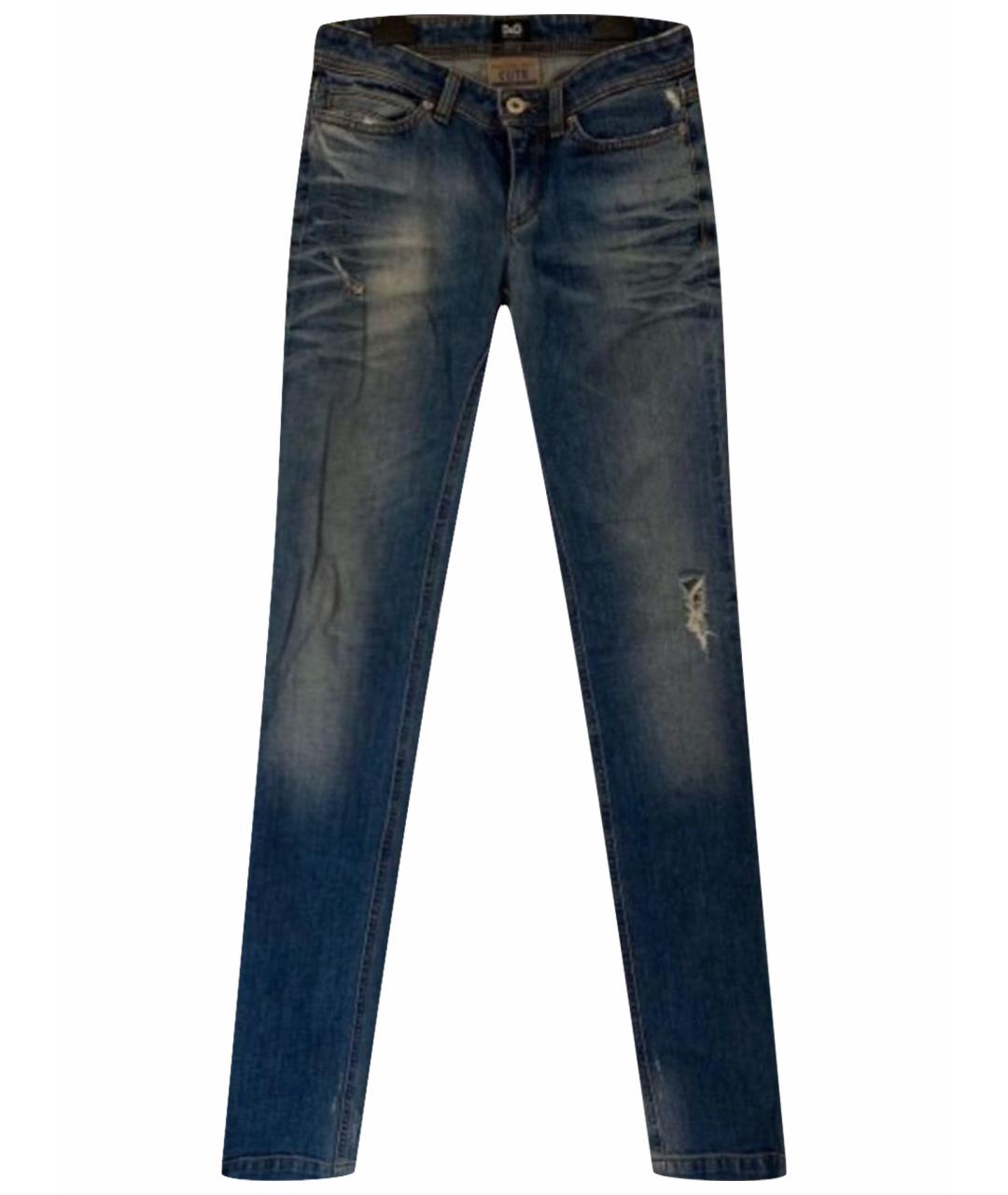 DOLCE&GABBANA Синие хлопковые прямые джинсы, фото 1